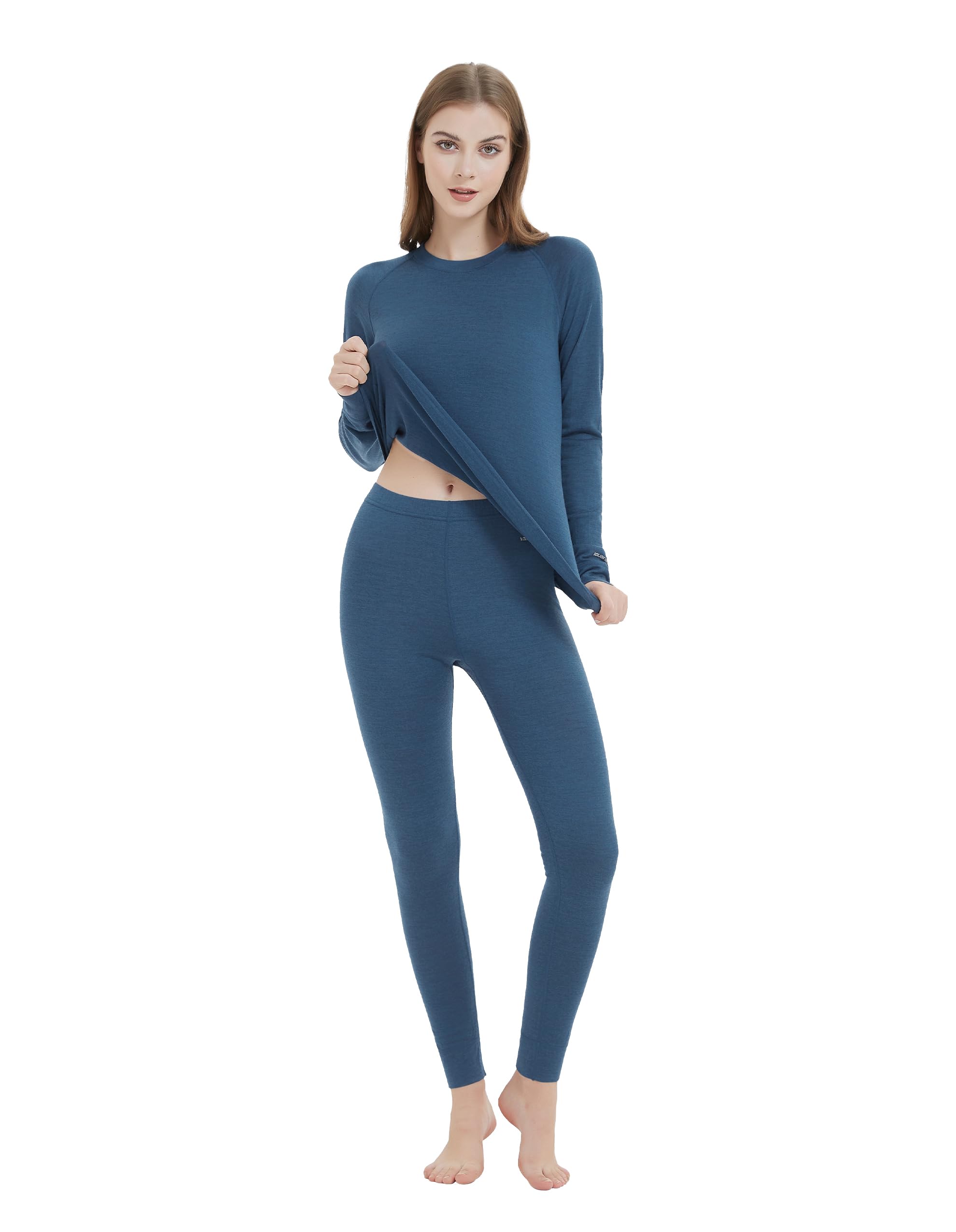 Iguana Womens 100% Merino Wool Base Layer Set Active Thermals