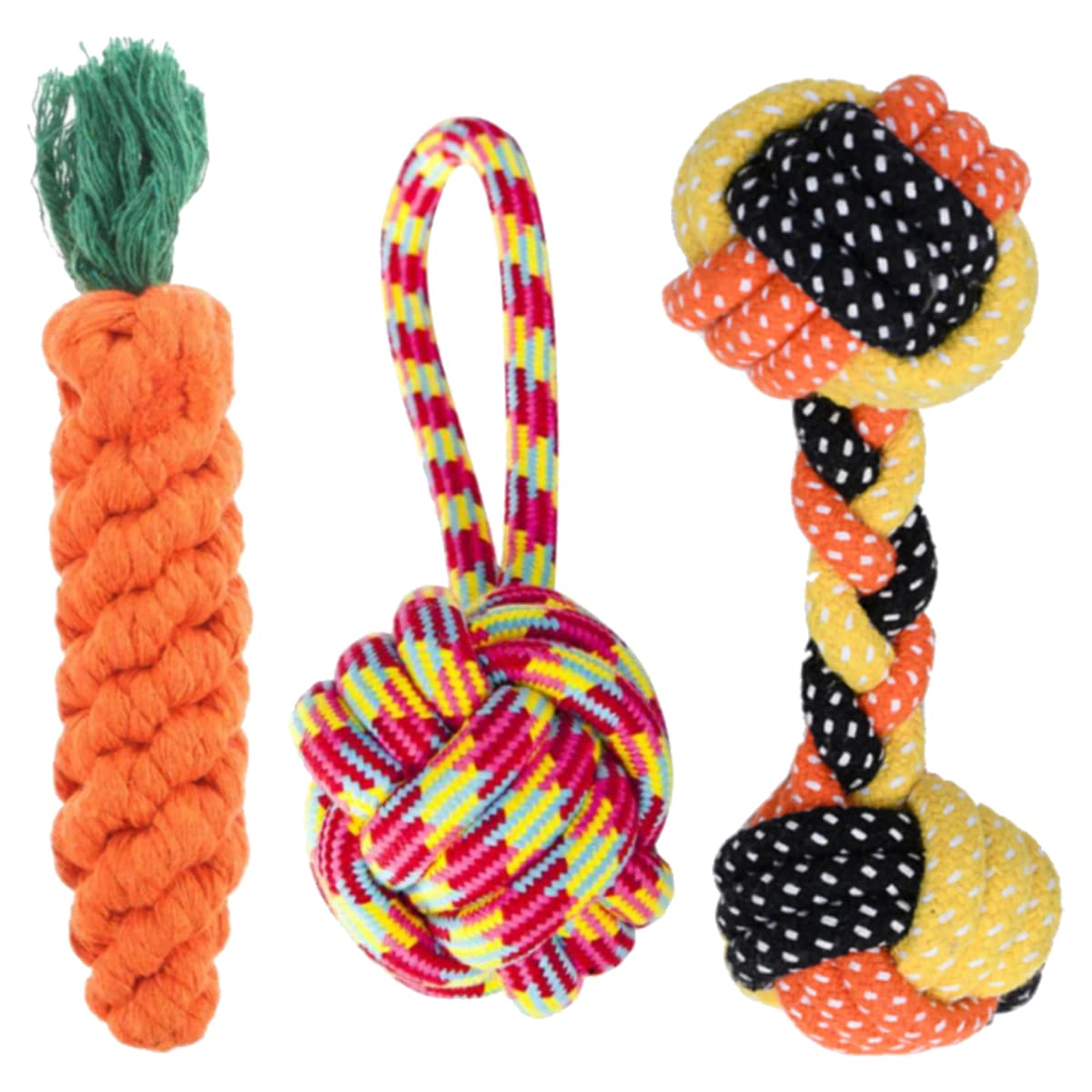 YOUHAVEDEAL Chew Rope Toys for Dog, Puppy Teething & Training Durable Cotton Toy for Small Medium Breeds - Color May Vary (Pack of 3) (B09H7DDSKR) Amazon Price History, Amazon Price Tracker