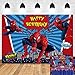 Toile de Fond pour d'anniversaire Décorations de Spider Photographie Toile de Fond Anniversaire Photographie Fond Super Héros pour Toile de Fond d'anniversaire de Fête d'enfants 2,1 x 1,5 m