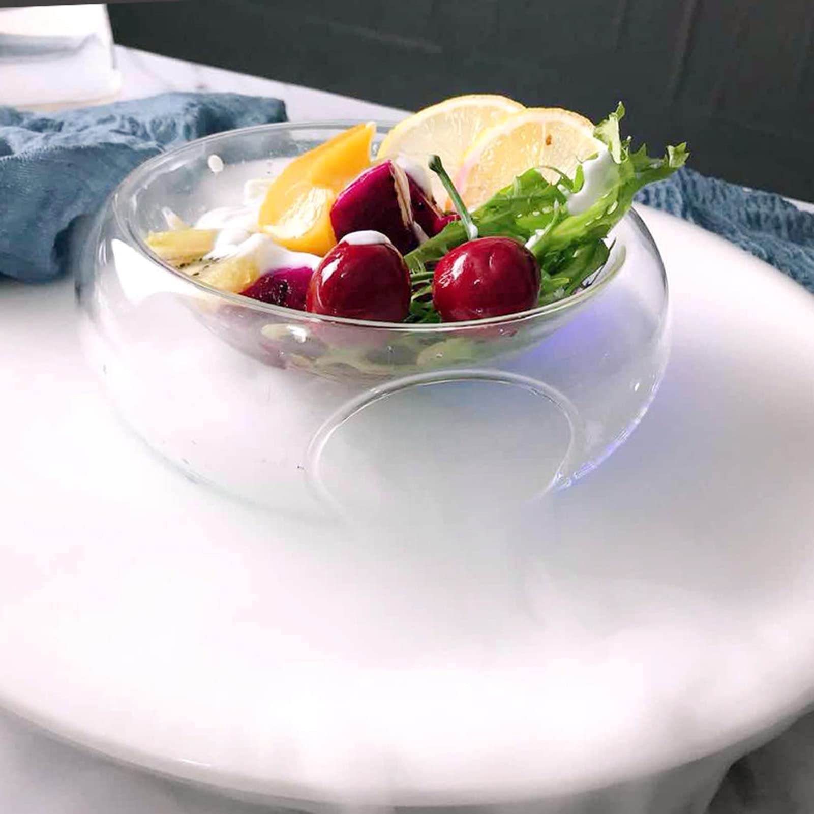 Ciotola di concezione Artistica Piatti di Vetro creativi Fumo di Ghiaccio Secco per Forniture per Club dell'hotel, stoviglie in Vetro borosilicato Alto