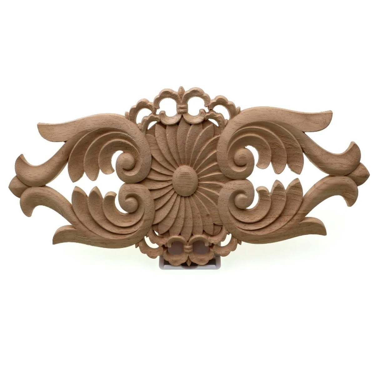 Drewniane rzeźbione Onlay rzeźba w drewnie aplikacja meble z litego drewna akcesoria dekoracyjne drzwi serce kwiat rzeźbione długie elementy 40 * 20 cm