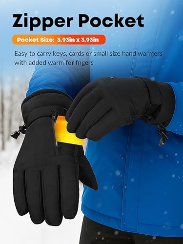 Miniatura 2 de KASBAH Guantes térmicos impermeables de invierno para hombres y mujeres, guantes de esquí con aislamiento cálido con diseño antideslizante para