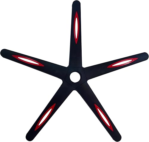 Miniatura 6 de Frassie Base de silla de juegos de nailon de 28 pulgadas con 5 ruedas, repuesto de pieza de base de silla de oficina de Boss resistente (rojo)