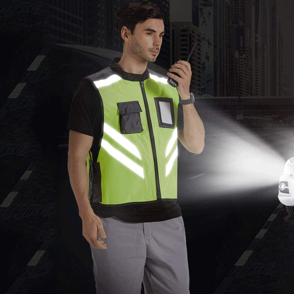 Kamizelka Wysoka Widoczność Kamizelka Odblaskowa Rowerowe kombinezon odblaskowy, fluorescencyjna żółta refleksyjna kamizelka bezpieczeństwa odpowiednia do bezkładzie bez rękawów Kamizelka Ostrzegawcza