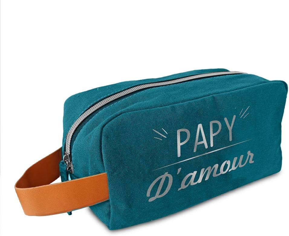 STC, Toiletry Bag "Papy Amour" [French Language], Blue, 22, Toiletry Bag