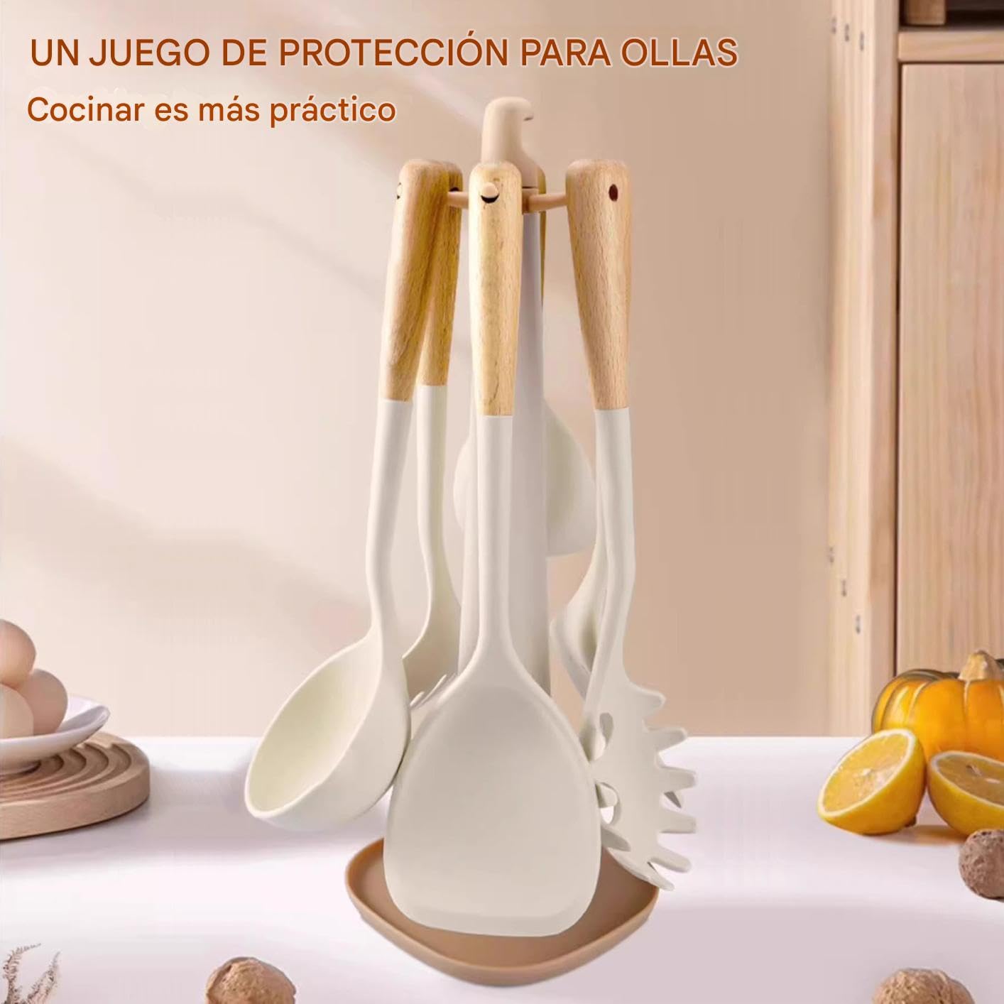 Set espátulas cocina Silicona Antiadherente Resistente Al Calor | Espátulas seguras para cocinar Para Hornear Freír Servir Preparar Alimentos Cuencos Accesorios Menaje Gadgets Cocina Aire