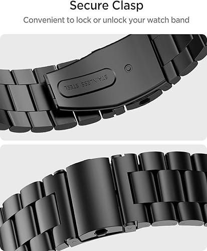 Miniatura 5 de Miimall Correa de metal compatible con Google Pixel Watch 4 (2025)3 1.772 in 1.614 in, sin hueco, correa de repuesto ajustable de acero inoxidable