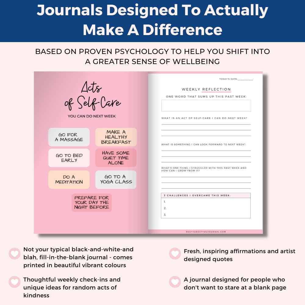 Gratitude Journal For Women - Guided Daily Journals For Self Care , Health , Wellness , Discovery , Mindfulness , With Personal Reflection Prompts , Positive Quotes & Affirmations