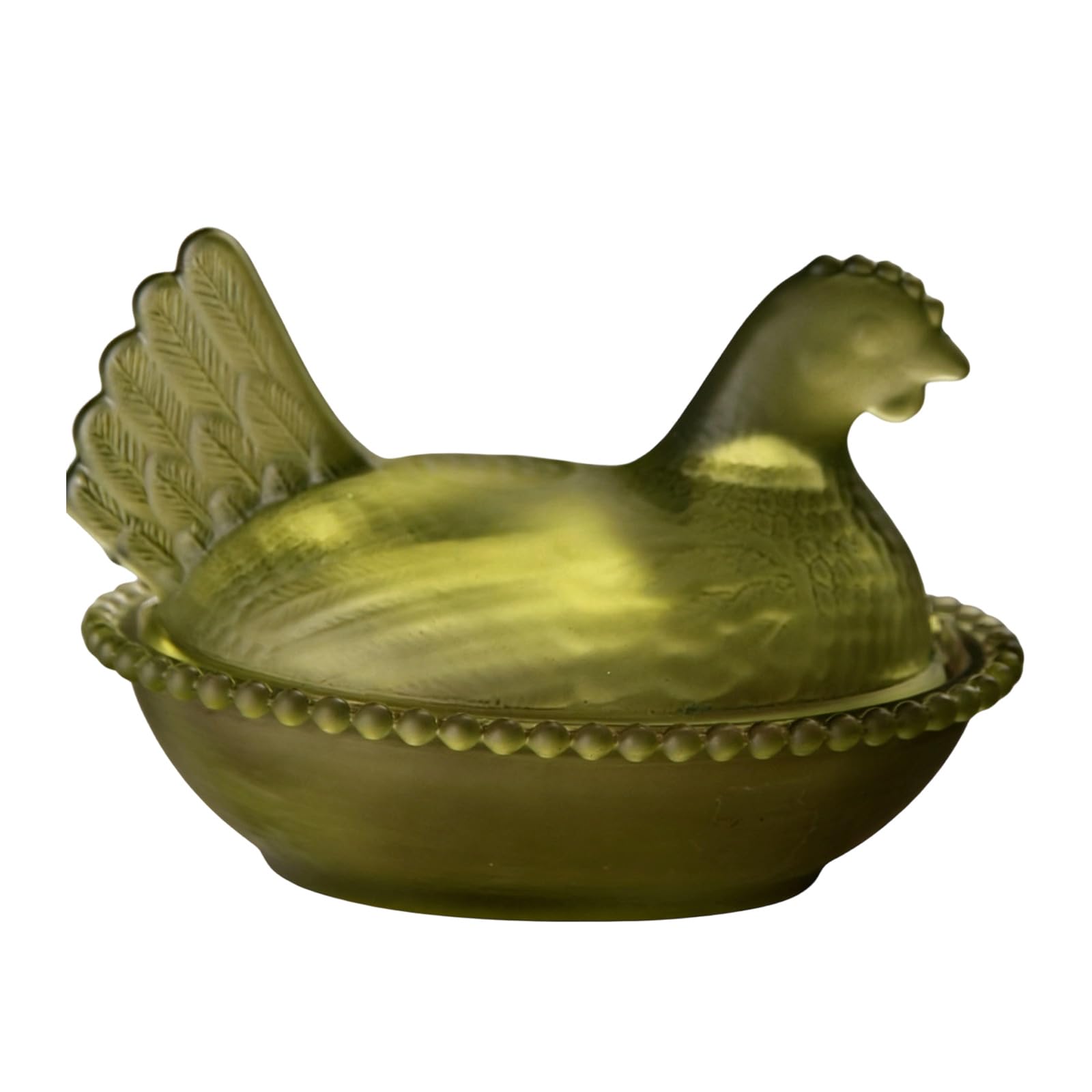 Shurhome Glass Candys Jar Hen on Nest Candy, Cookie Jars Biscuits Food Storage Container Decorative Snacks Bowl Glass Hen