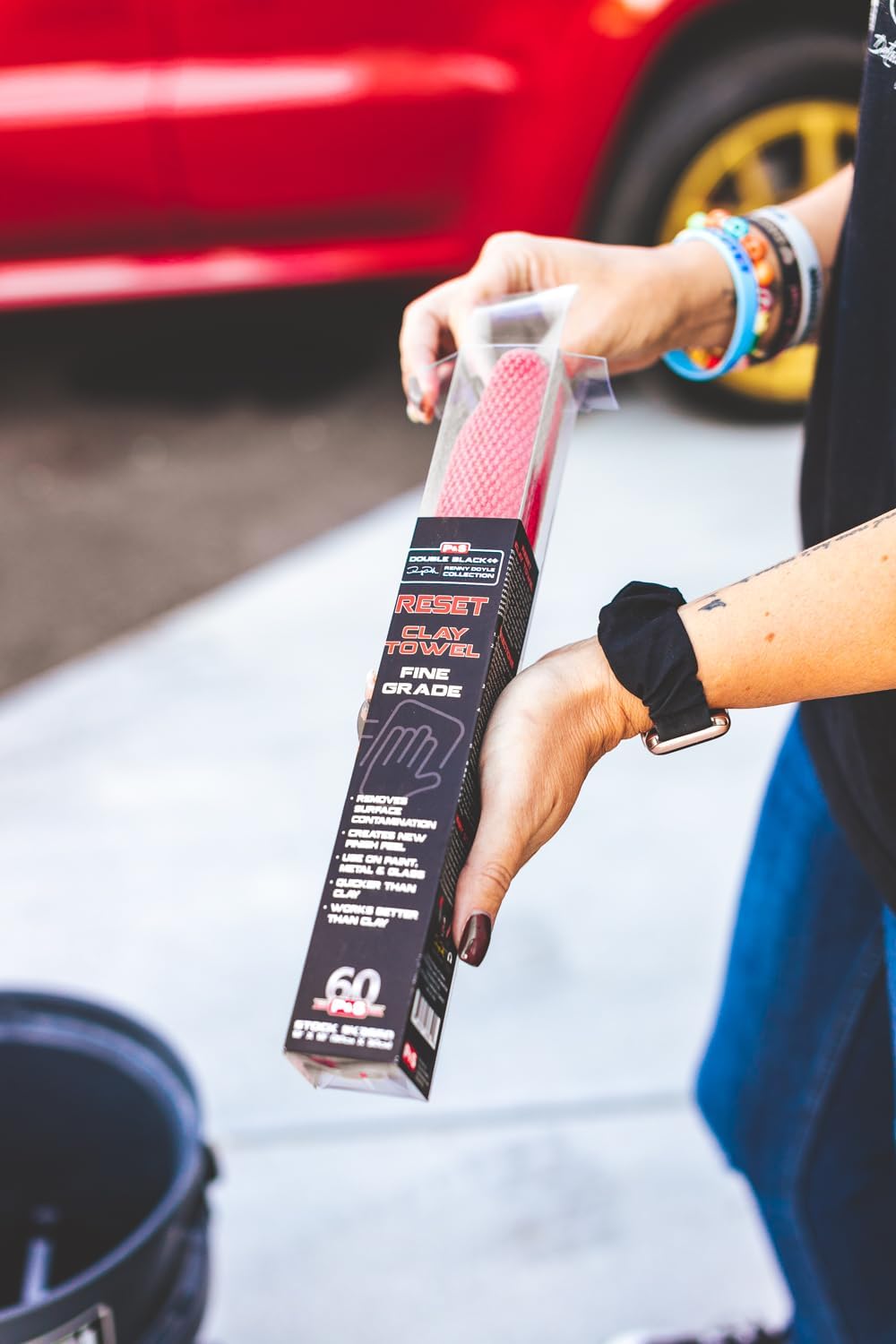 P&S Reset Clay Decontamination Towel – Fine Grade Clay Towel for Car Paint, Removes Fallout, Overspray & Rail Dust, Enhances Gloss & Sealant Bond, 12" x 12