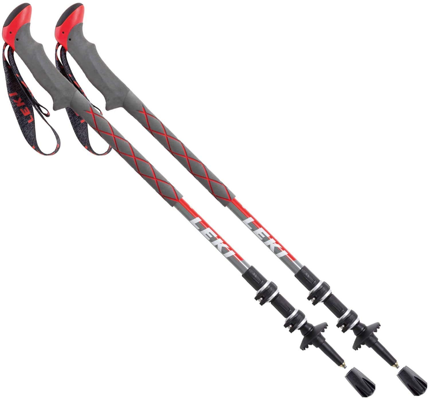 LEKI Trekking Stock Thermolite XL, Dark Grey/White-Neon Red, One Size, 6402135