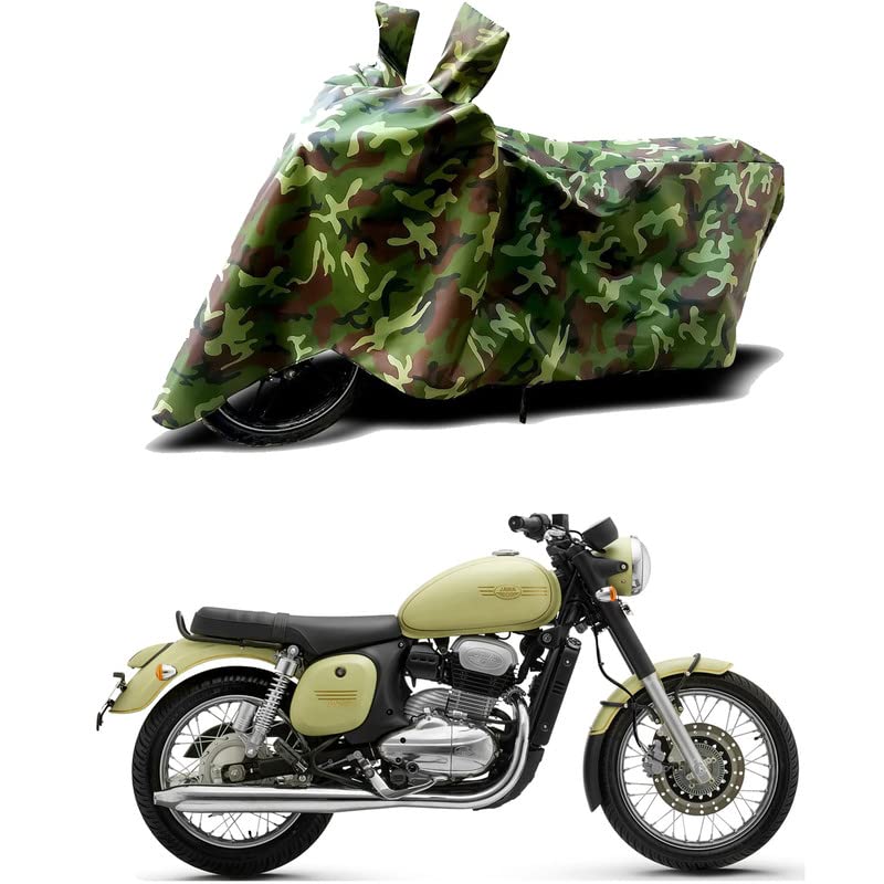Image of 100% Water Resistant Bike Scooty Two Wheeler Body Cover Compatible for Jawa Forty Two Lumos /UV-Rays /Heat Protection /Birds Dropping /Scratchproof /Dust Proof /Waterproof /All Varient[Green MJ]