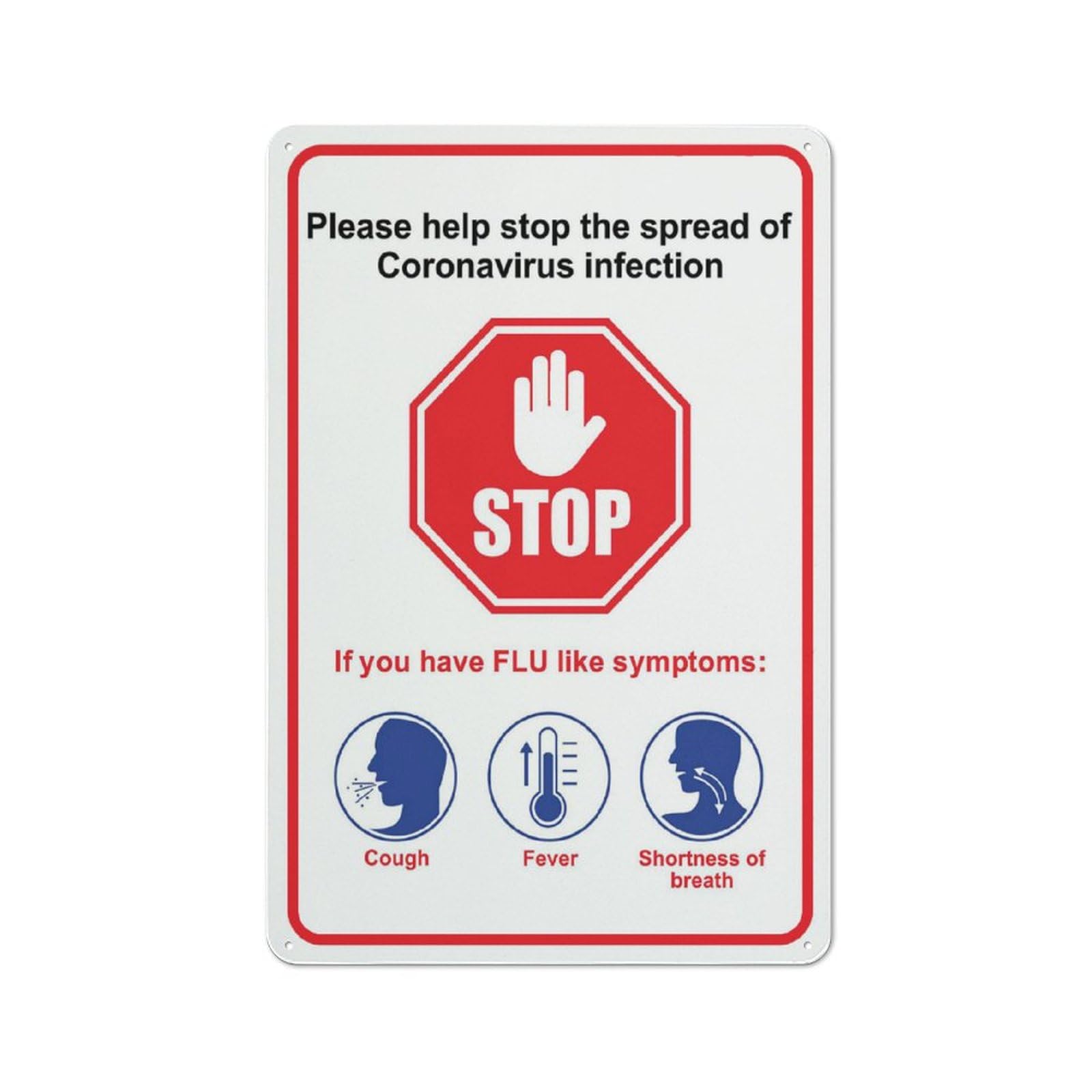 Help Stop The Spread Sign 12X8 Inch Aluminum Uv Ink Printed For House And Business
