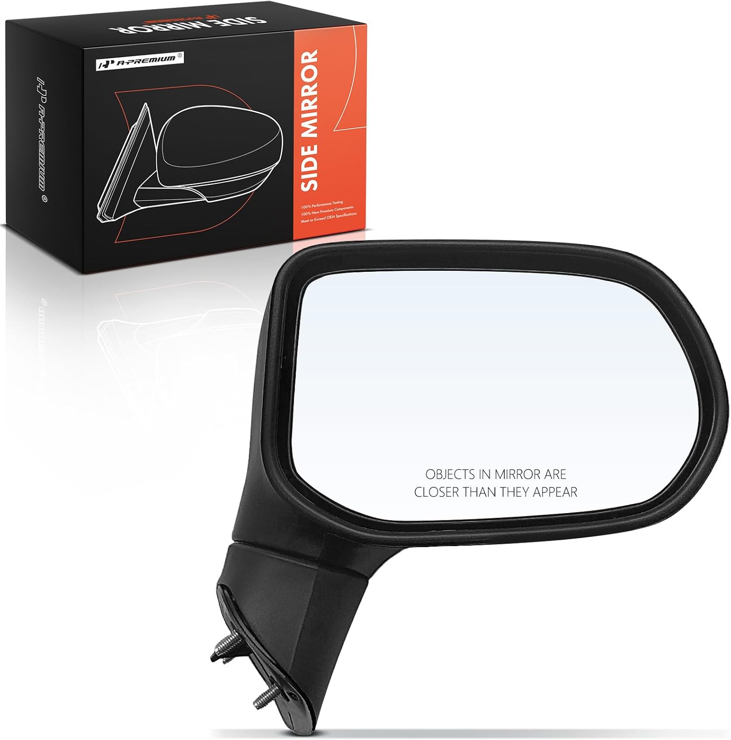 A-Premium Passenger Side Manual Door Mirror - Compatible with Honda Civic 2006-2011 - Non-Heated Manual Folding Black Outside Rear View Mirror - Replace# 76200SNEA32