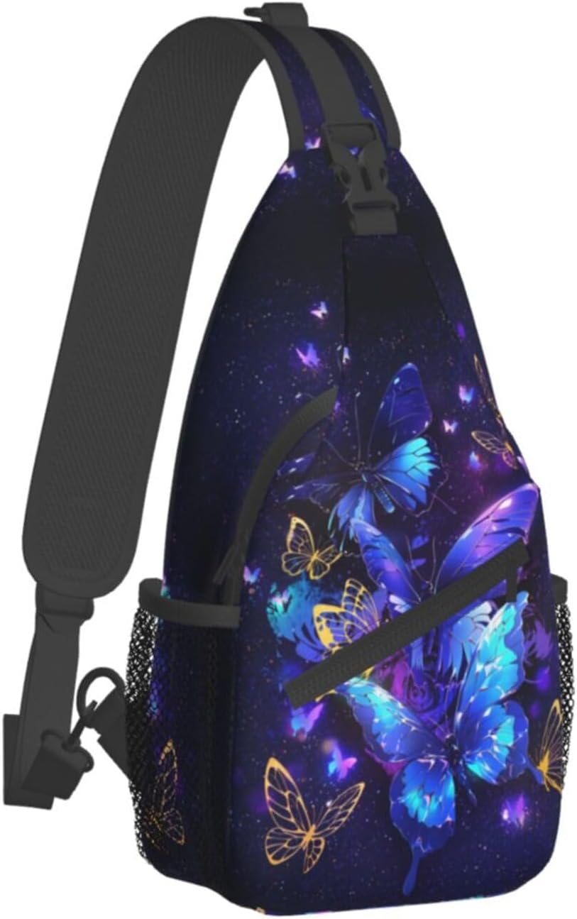 Butterflies Sling Bag Crossbody Sling Backpack for Women Men Travel Hiking Daypack Chest Shoulder Bag | Travel, Hiking, Daypack - Image 2