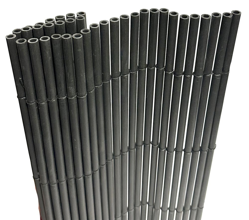 VERDELOOK | Arella Plasty 1x3 Metri, Colore Antracite, Arella In Plastica con Cannette Rotonde, Stabilizzata Raggi UV, Per Recinzioni, Staccionate, Balconi e Terrazzi