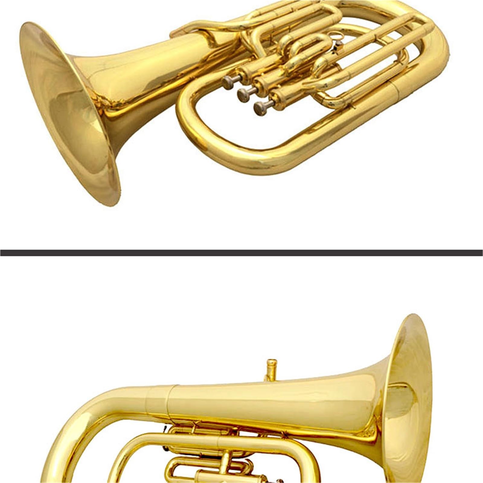 Eufonium Instrumenty Muzyczne Trzy Przyciski Euphonium Bb Tone Lakier Złoty Początkujący Profesjonalne Wykonanie Trwałe