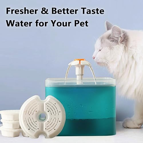 Miniatura 5 de PewinGo Paquete de 4 filtros de fuente de agua para gatos, filtro de repuesto de fuente de agua para mascotas con filtración múltiple, filtro de
