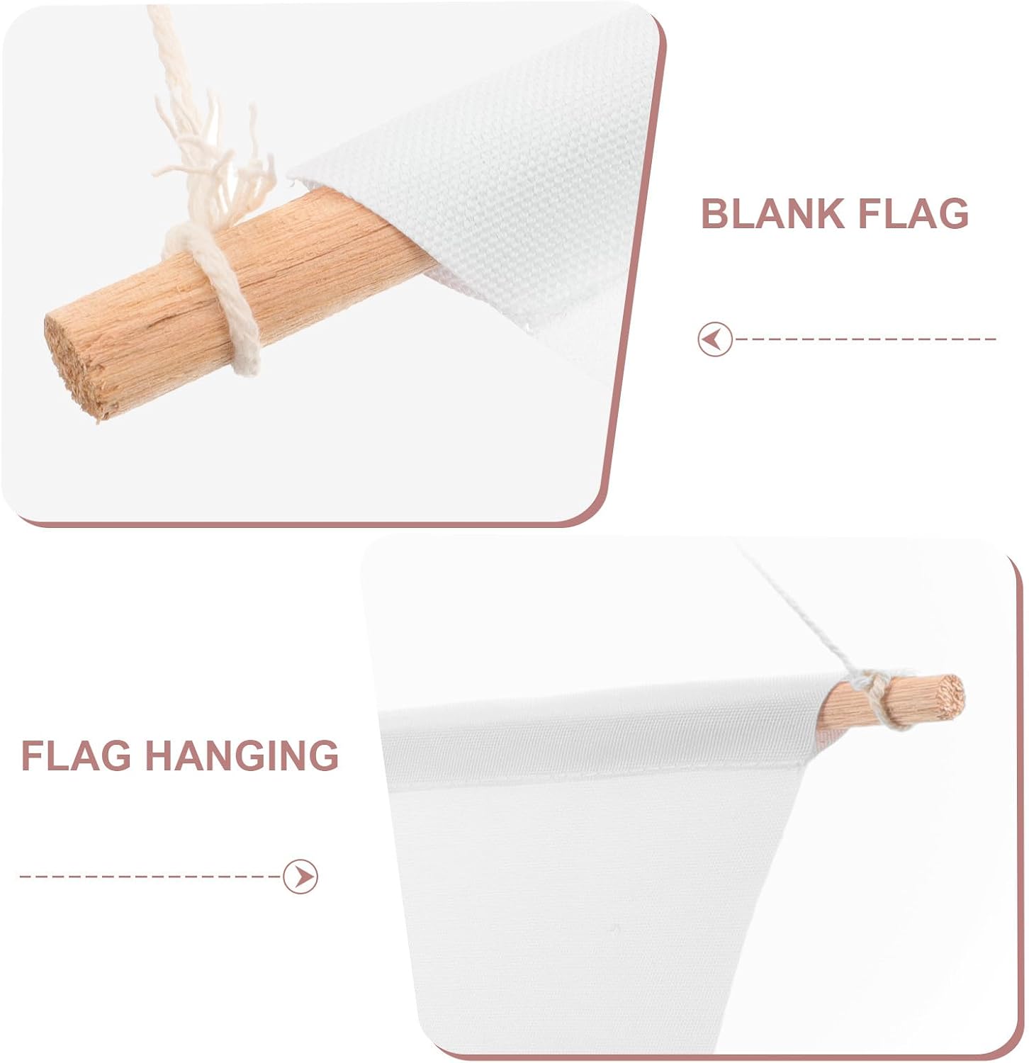 4pcs Blank Canvas Hanging Flags for DIY Heat Transfer Decor image 4