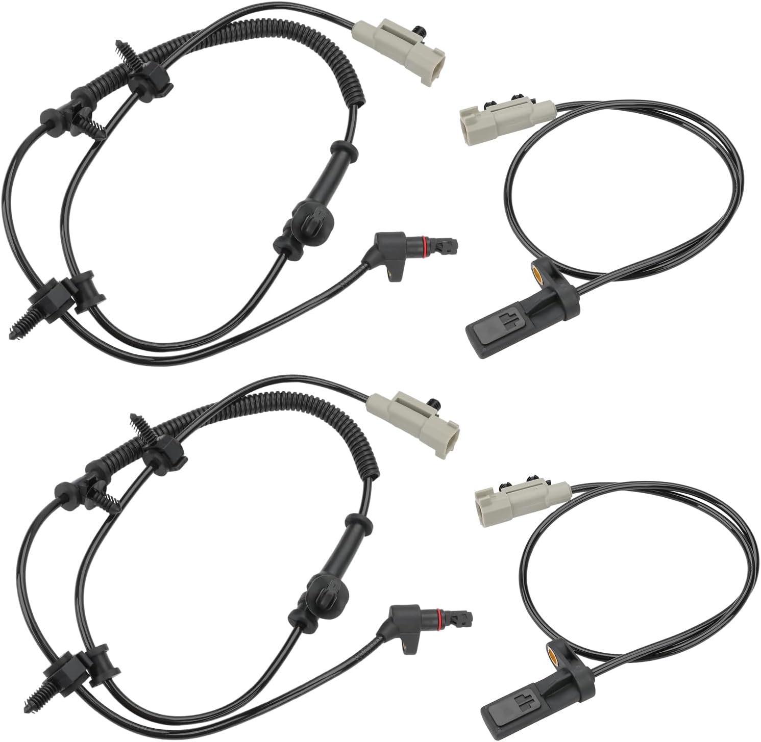 4 Pcs ABS Wheel Speed Sensors Compatible with Jeep Grand Cherokee Commander 2006 2007 2008 2009 2010, Front and Rear abs Sensors, Replacement for 56044144AA, 56044146AA