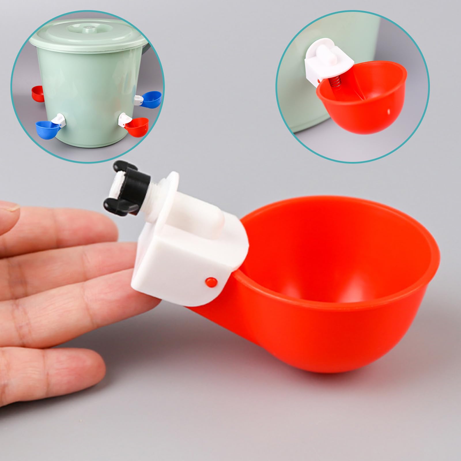 5 Piezas Bebedero gallinas,Bebedero gallinas automatico,comedero,para Pollos con Taladro,para Pato,Ganso,turquía,Paloma, DIY Agua para Pollos automática Kit