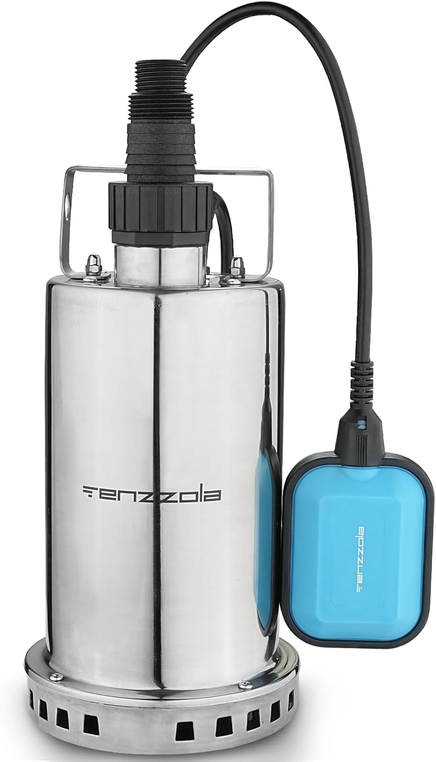 Sump Pump, 3/4 HP 3180GPH Submersible Utility Water Pump, Stainless Steel Portable Electric Water Removal Transfer Pump with 16.4FT Cord for Swimming Pool Basement Garden Pond Tubs Draining