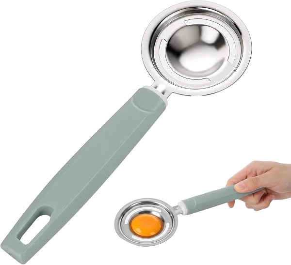 Elegaperma séparateur d'œufs inox vert, 20,5 cm