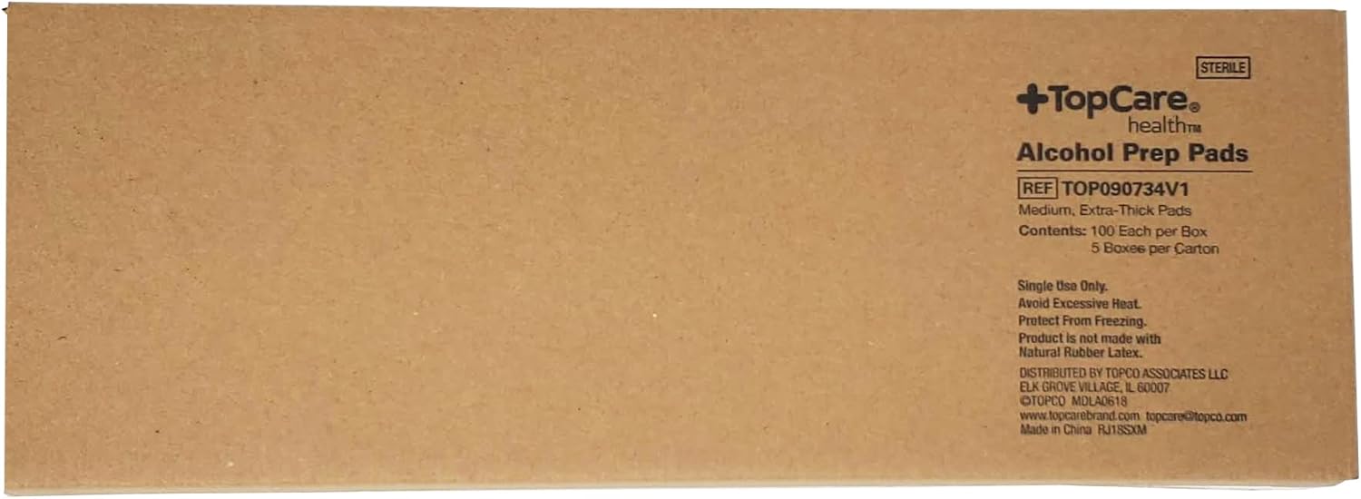 TOPCO Alcohol Prep Pads, (5 Packs of 100) : Health & Household