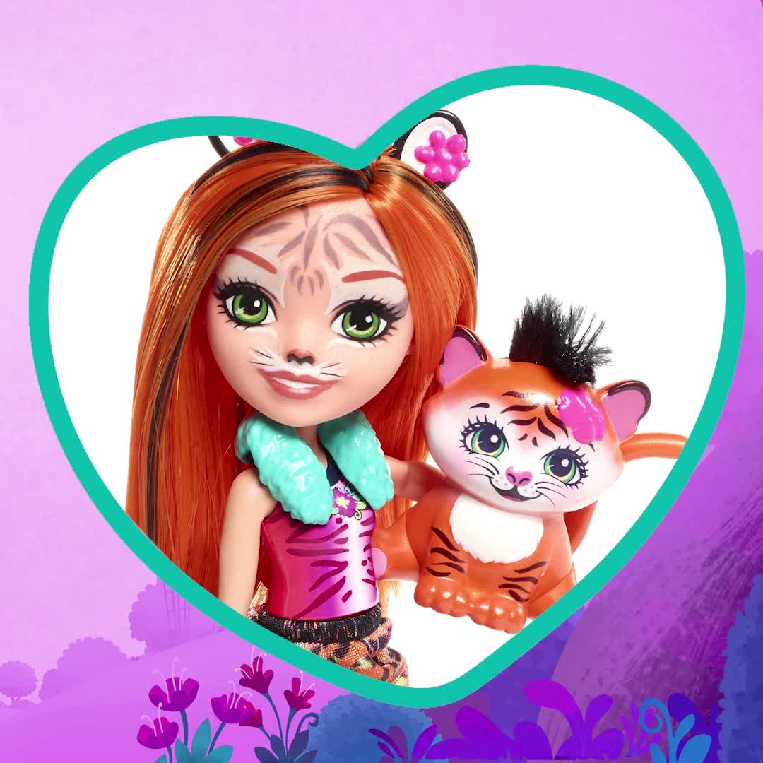 Enchantimals FRH39 - Enchantimals Tigermädchen Tanzie Tiger Puppe (15 cm) und Tierfreund Tuft – Bild 8