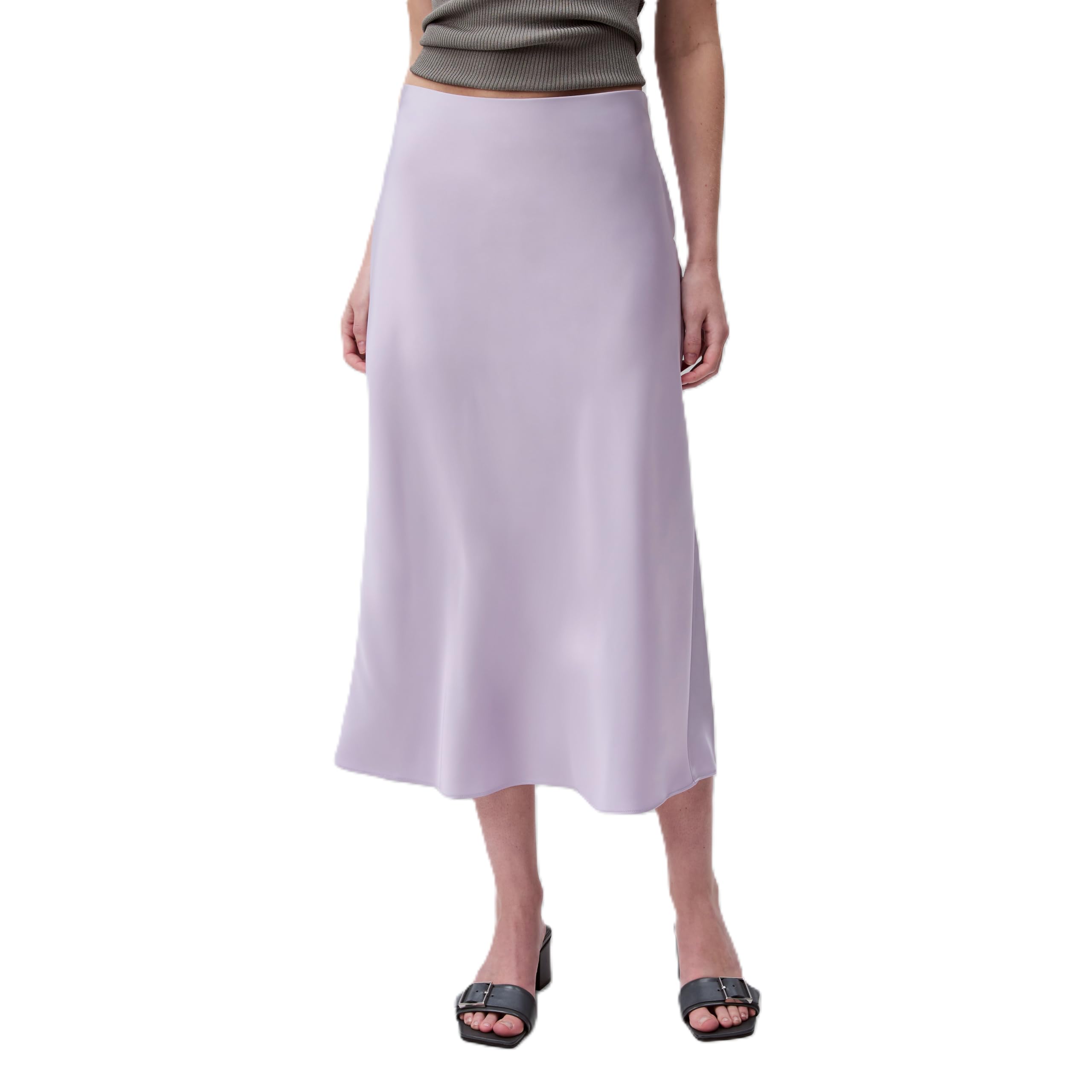 Calvin Klein Women's Matte Satin Midi Skirt, Orchid Petal, M