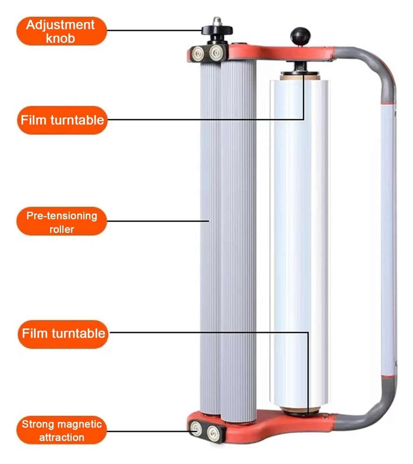 Distributeur de film étirable – Machine d'emballage manuelle avec civière de film pour un emballage efficace