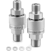 M16 to M14 Hydraulic Quick Connect Fittings 2 Male & 2 Female Couplers with Built-in Plunger Fit for AGT and Most Chinese Mini Excavators Include 4 Gaskets