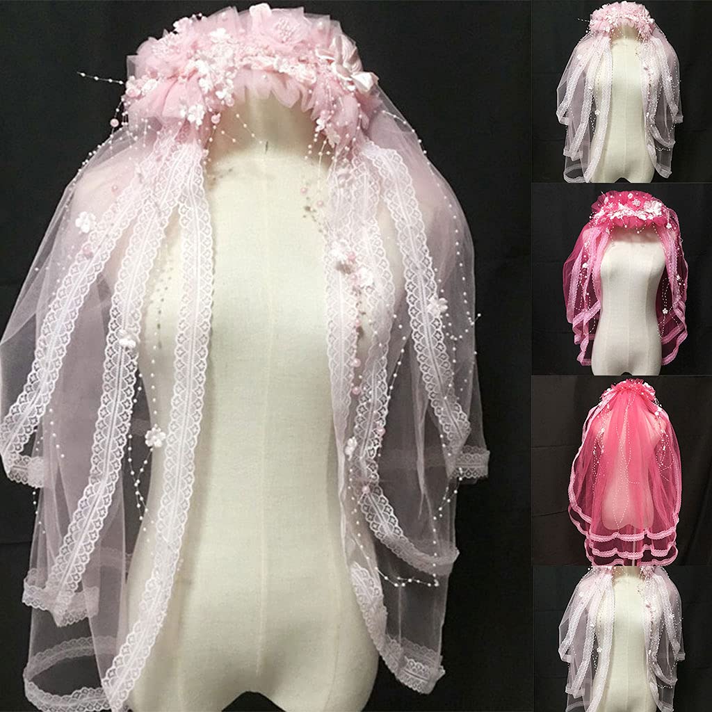 Bachelorette Party Schleier, Blumenkrone, Brautmädchen, Blumenkranz, Tüll Schleier mit Perlenquaste, verziert, Bachelorette Party, Stirnband, kurz für Bräute