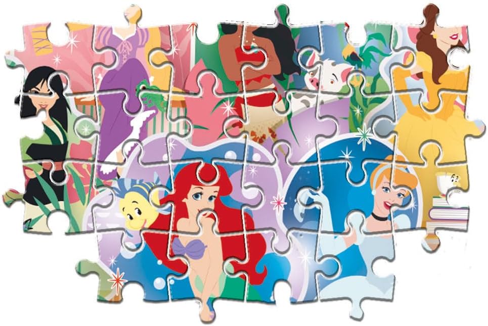 Clementoni 24232 Disney Princess Supercolor Princess-24 Maxi Pieces-Jigsaw Puzzle for Kids Age 3, Multicolor, Medium