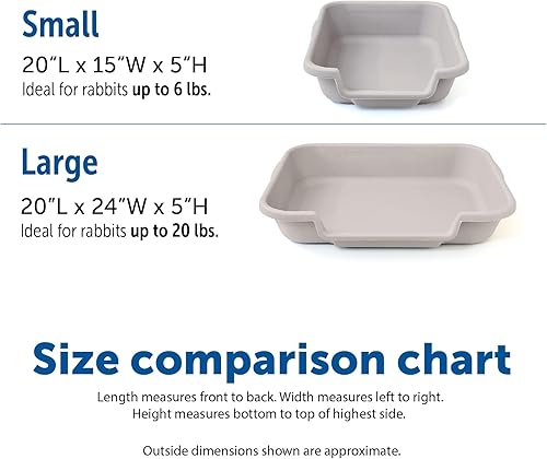 Miniatura 6 de NE14pets Caja de arena para conejo con diseño de conejo Go Here de NE14pets color gris brumoso fabricado en Estados Unidos. Consulta el dibujo de