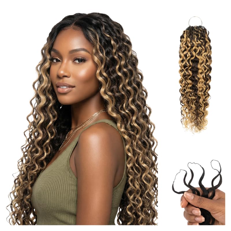 100% Unprocessed Remy Human Hair Feather Crochet Extensions for Women – Reusable, Invisible Knotless Feather Hair - Brumese - Honey Auburn