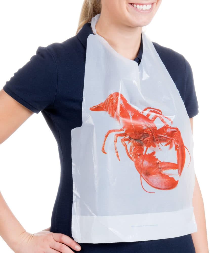 Disposable Adult Lobster Bibs, 12 pcs - For Seafood Feast & Adult Party Supplies – Protect Clothes From Spills