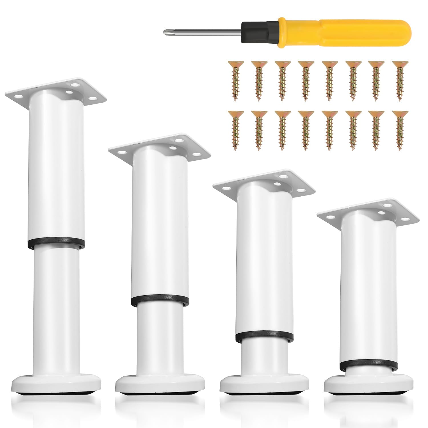 8 sztuk regulowanych nóżek 12-18 cm białe nogi szafki metalowe