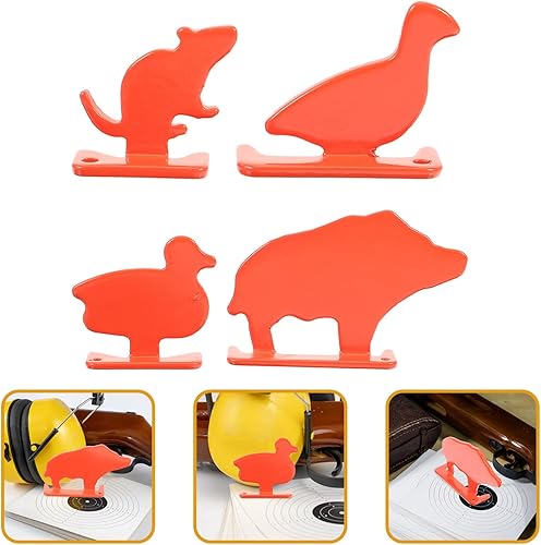 Miniatura 9 de Specialty Tools - 4 piezas de silueta de acero inoxidable, mini figuras de metal de cerdo, pato, ratón, letreros de mesa para ejercicio, hogar,