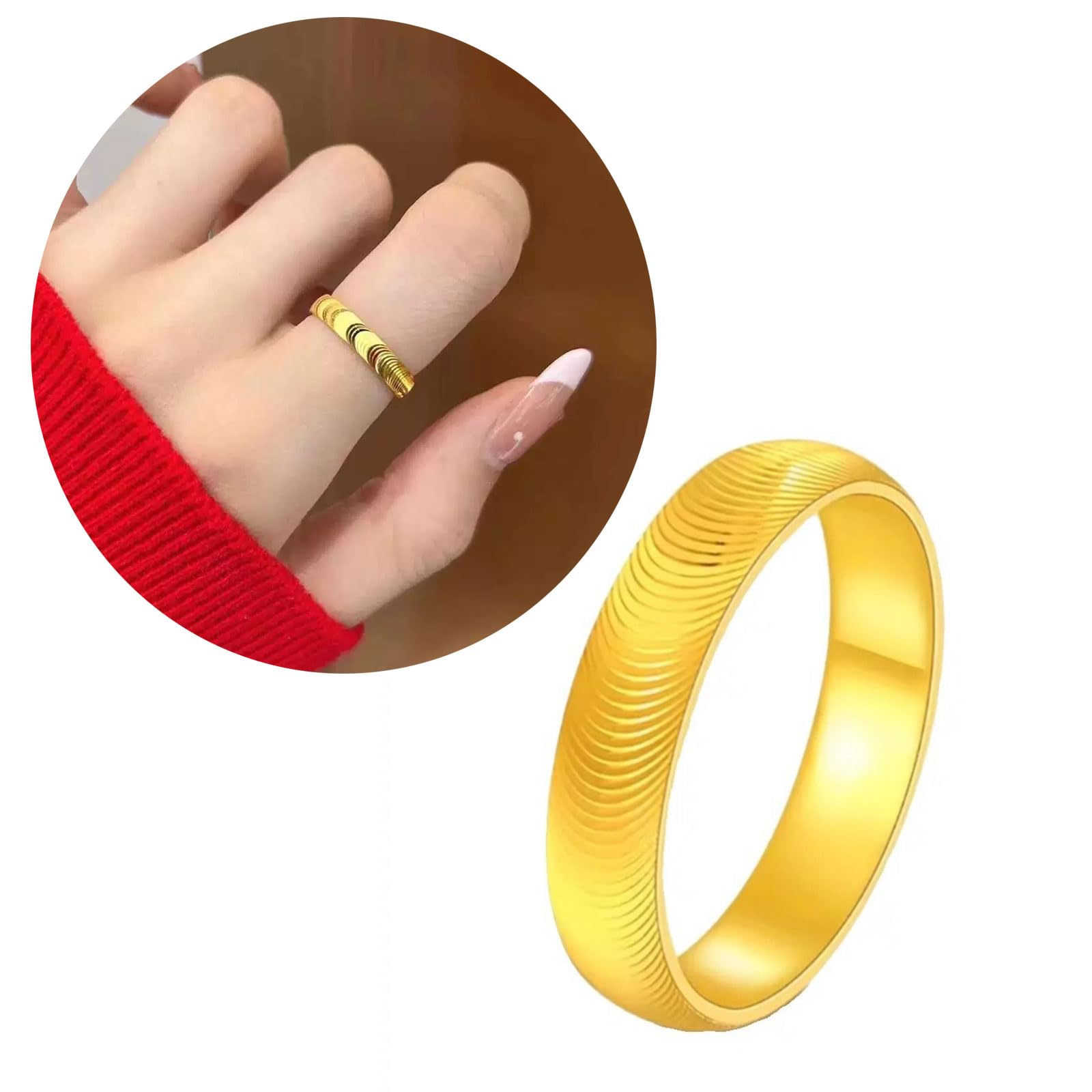 調節可能なキャッツアイリップルリング ユニークなキャッツアイ装飾リング装飾 美しいリップルリング装飾