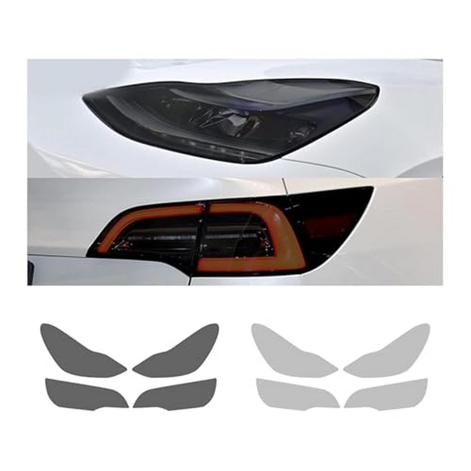 Film protection phare Tesla Model 3 avant arrière transparent fumé TPU