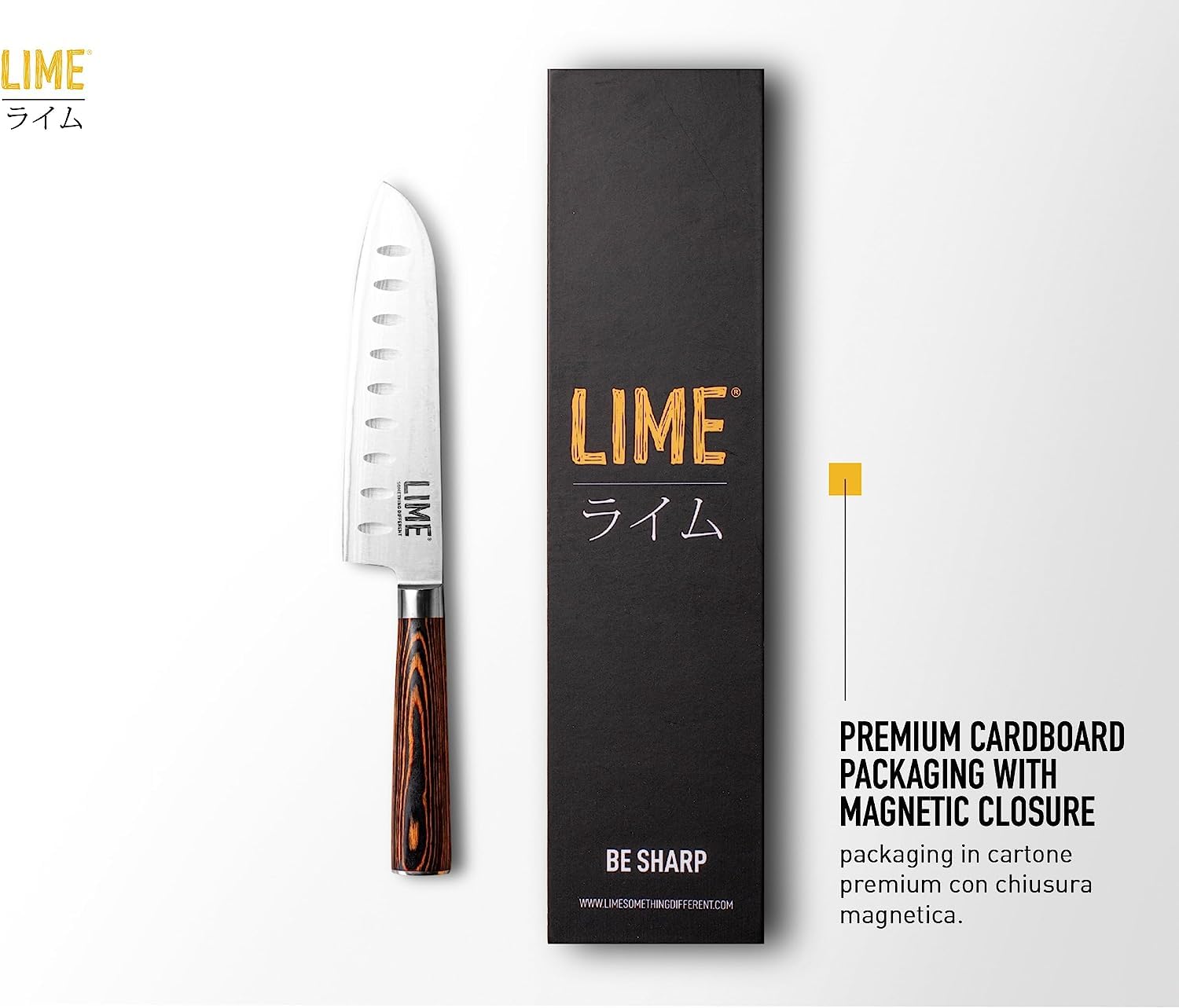 Santoku Lime Knife Giapponese Lama 17,7 cm Coltello Cucina Professionale
