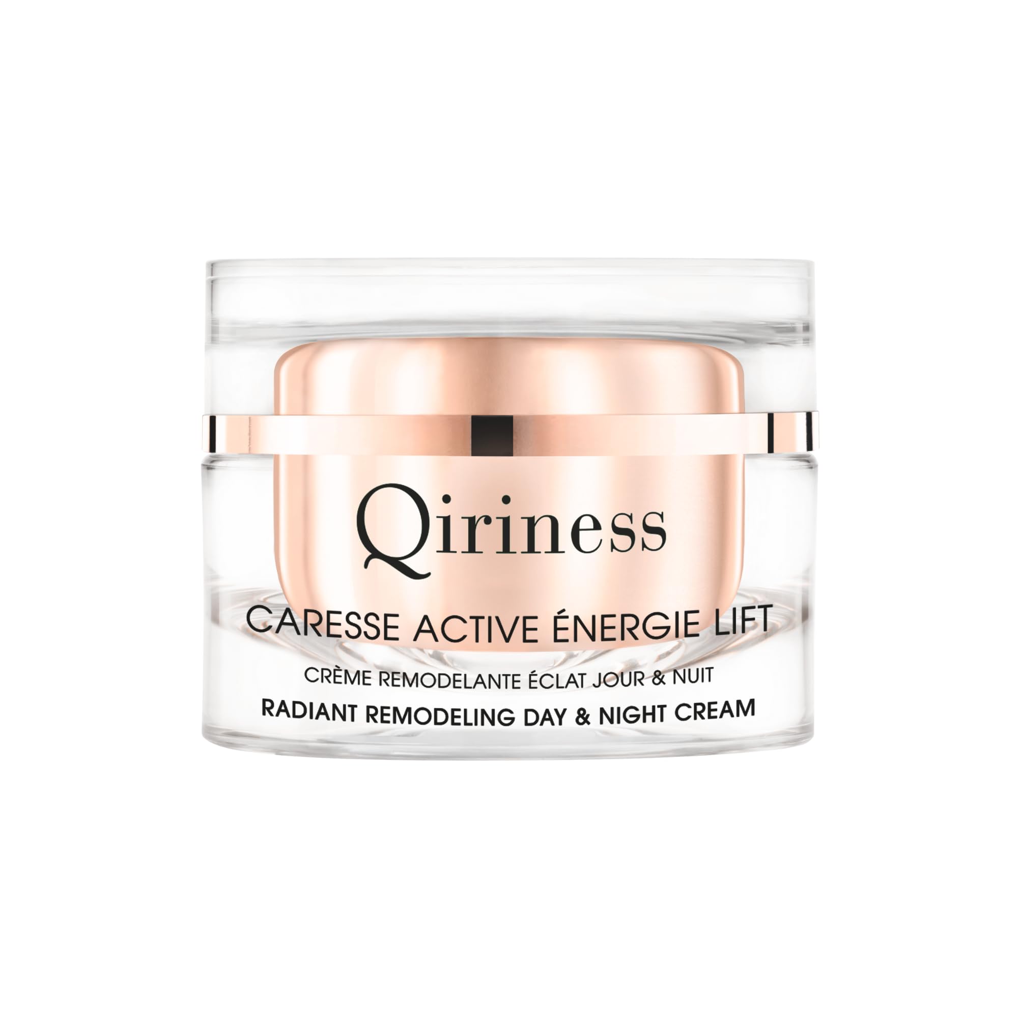 Qiriness - Crème Anti-Âge Caresse Active Énergie Lift - Technologie Gènes Horloge Acide Hyaluronique - Pour le Visage et le Cou - Peaux Matures - Blanc - 50 ml