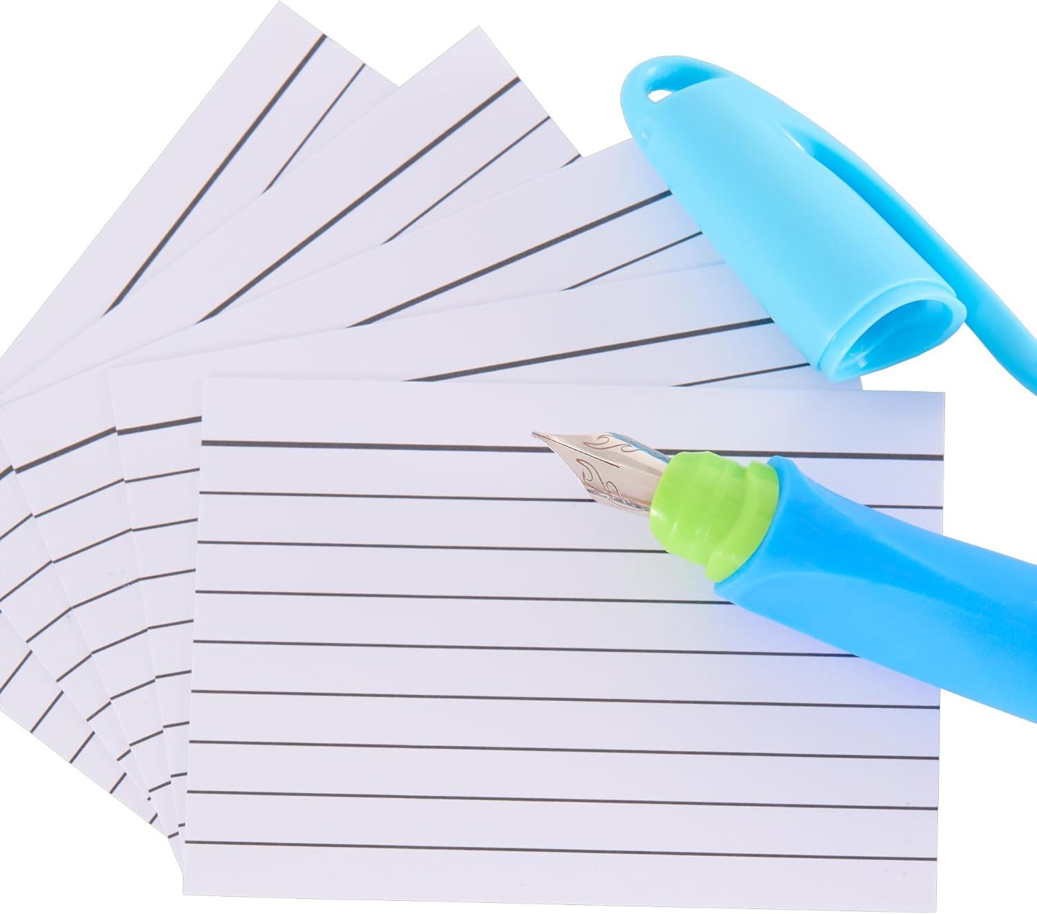 Idena 90280 - Index Cards DIN A8, Pack of 500 Lined, Flashcards Made of 180 g/m² FSC Mix Paper in White, for School and Office