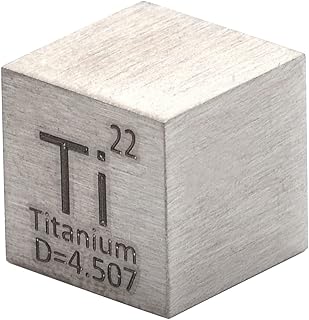 Element Cube 1pc 99.5% Pure Titanium High Purity Cube Ti Metal Carved Element Periodic Table Craft Wonderful Collection 10 * 10 * 10mm