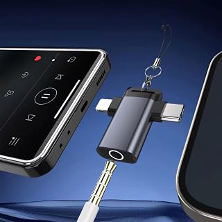 iPhone 16 15 Headphone Adapter, [MFi Certified] 2-in-1 Lightning/USB Type C to 3.5 mm Headphone Jack Adapter, iPhone Aux Adapter Converter Dongle Audio Adapter for iPhone 15 14 13 12 11 XS XR X 8