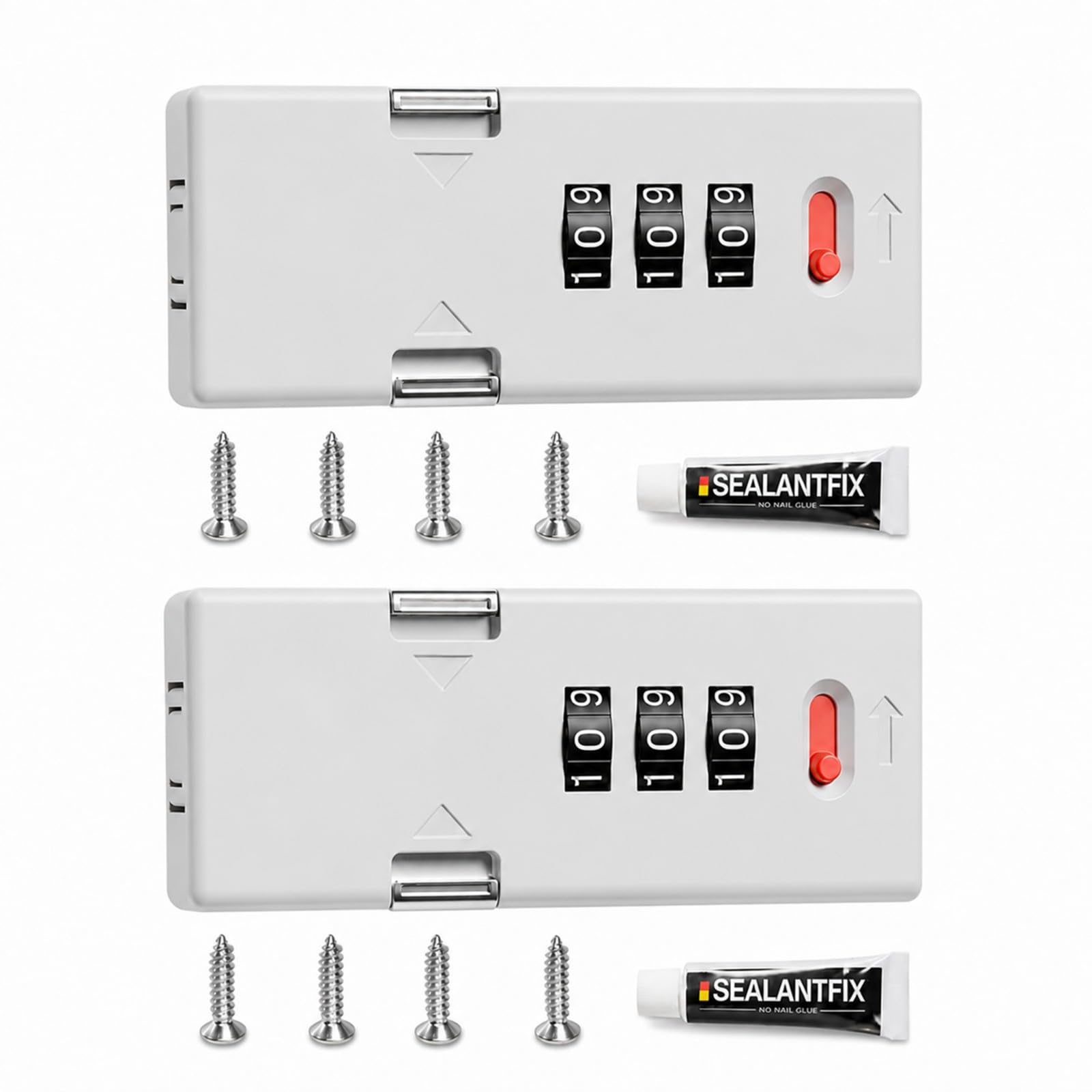 2 cerraduras sin llave para armarios, cerradura de combinación de 3 dígitos con cuerpo de aleación de zinc, cerradura de seguridad para cajones, armarios, taquillas y archivadores de oficina.(White)