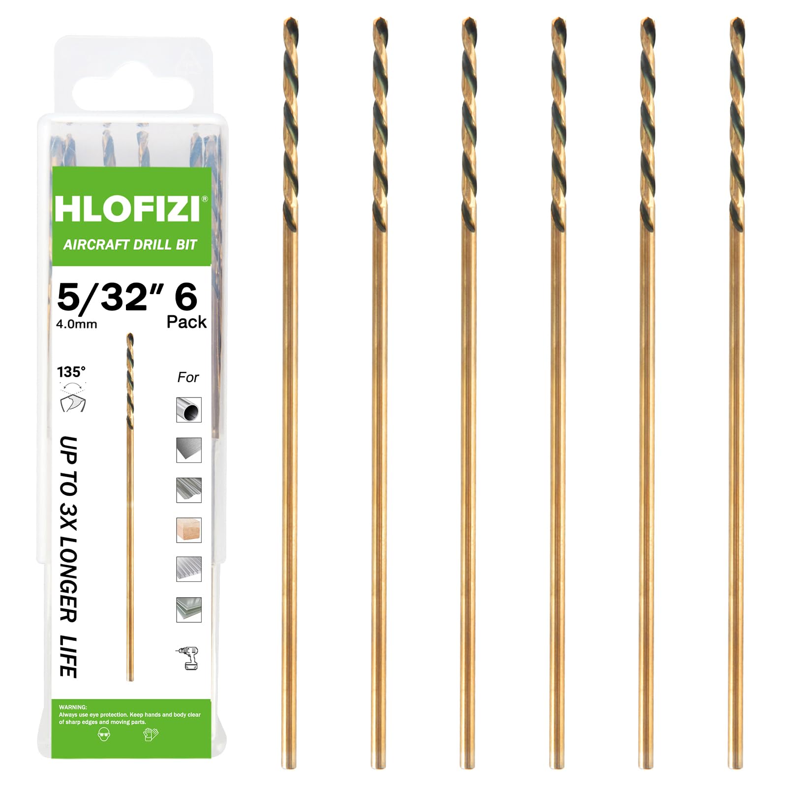 Extra Long Drill Bits - 6 Pack M2 HSS -12 Extra Long Drill Bits - 6 Pack M2 HSS -12