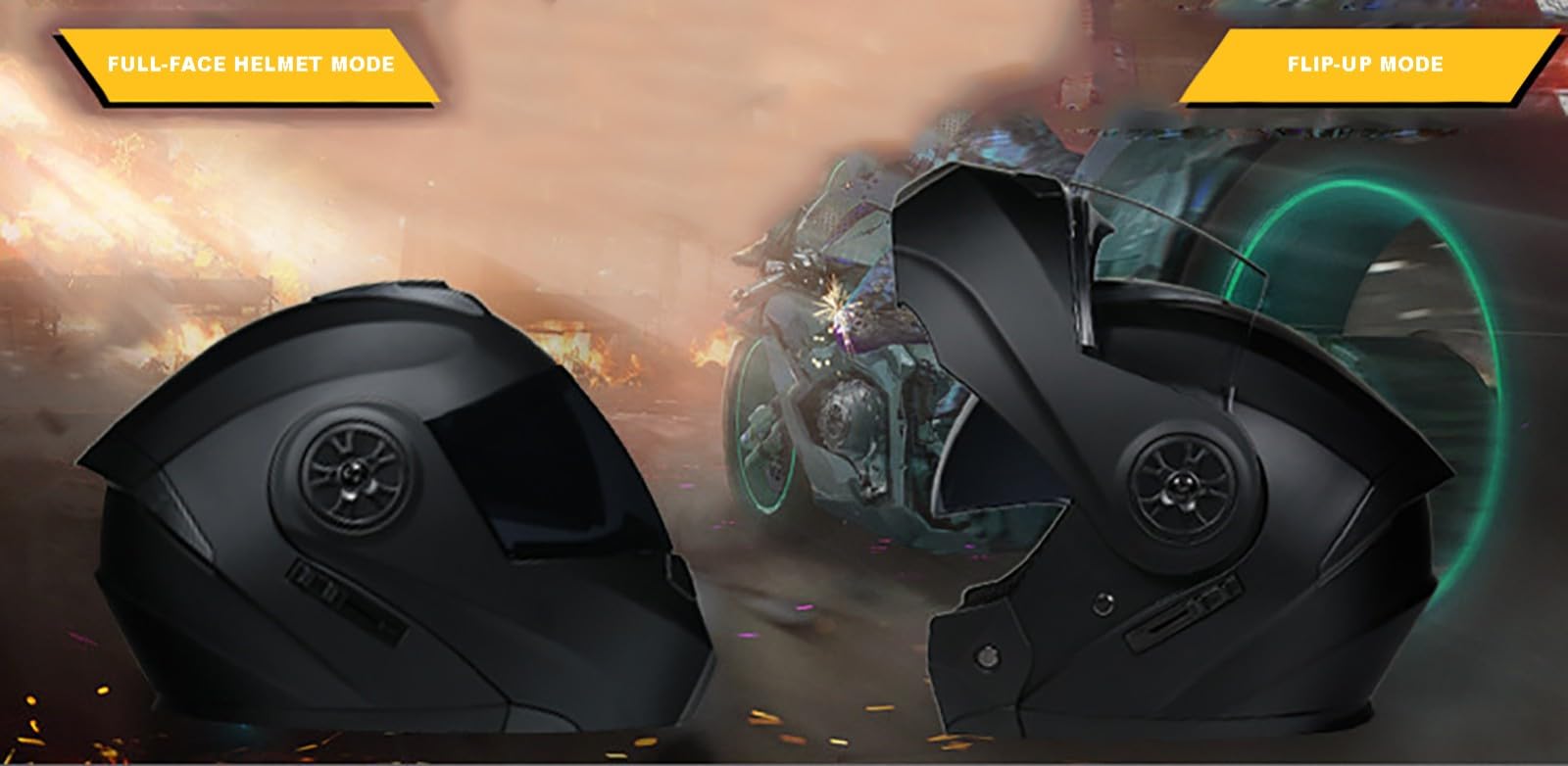 Cascos de moto modulares abatibles, casco integral homologado por la ECE, casco de scooter con visera doble, cascos de moto para hombre y mujer. 7,XL=61-62CM