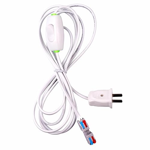 Miniatura 9 de 1 cable de luz colgante blanco E27 enchufe a 2 clavijas con interruptor de encendidoapagado (base de aproximadamente 3.150 in y cable de 26 pies)